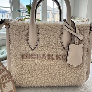 Michael Kors Cream Shearling Tote with Leather Trim - Mirella Mini - like 🆕